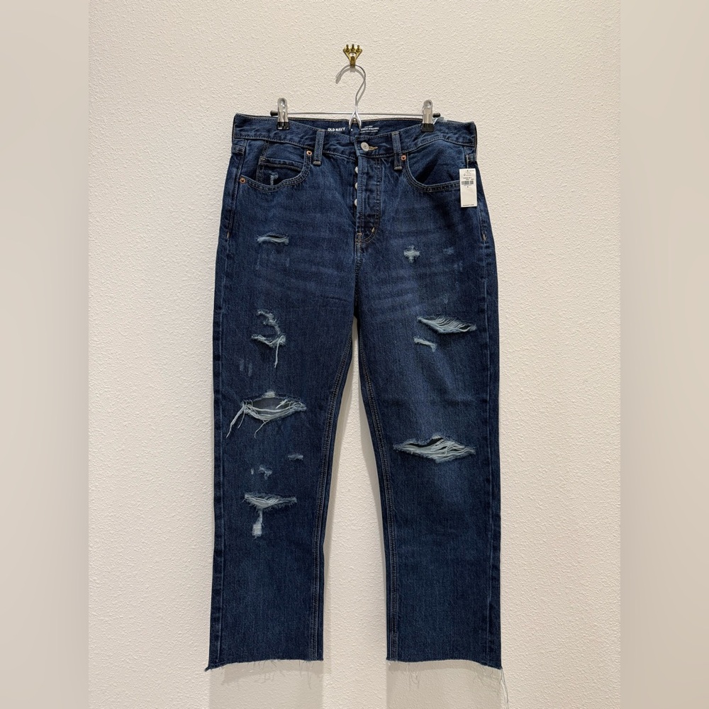 Old Navy Women’s Straight Dark Blue high-rise Jeans (size 8)